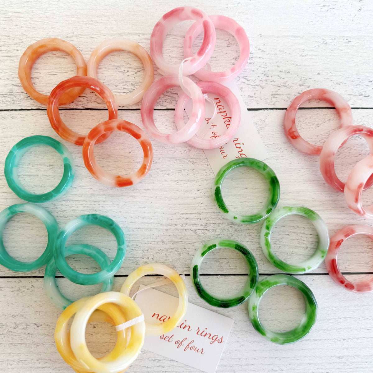 Sherbet Napkin Rings, set of four – Bowerbird Flowers